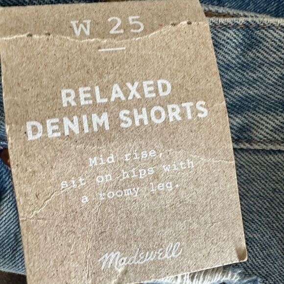 Madewell size 25 new Relaxed Denim Shorts in Renfield Wash Destructed Edition - Picture 6 of 9